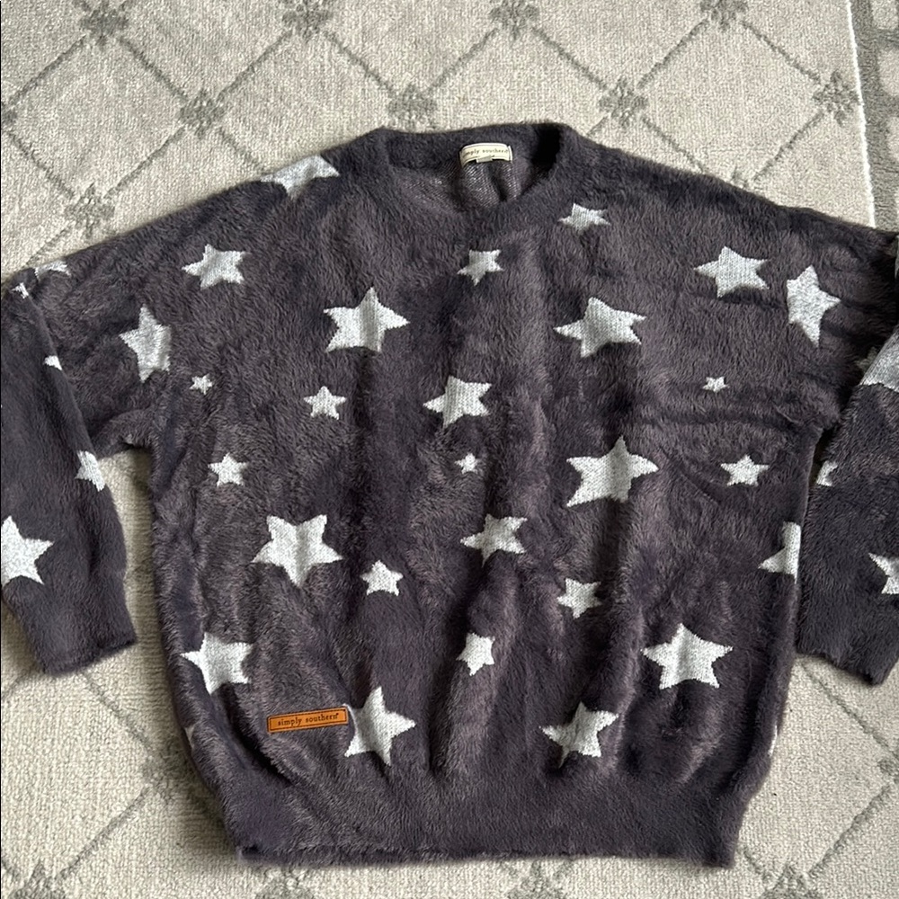 Simply Southern fuzzy Star Sweater